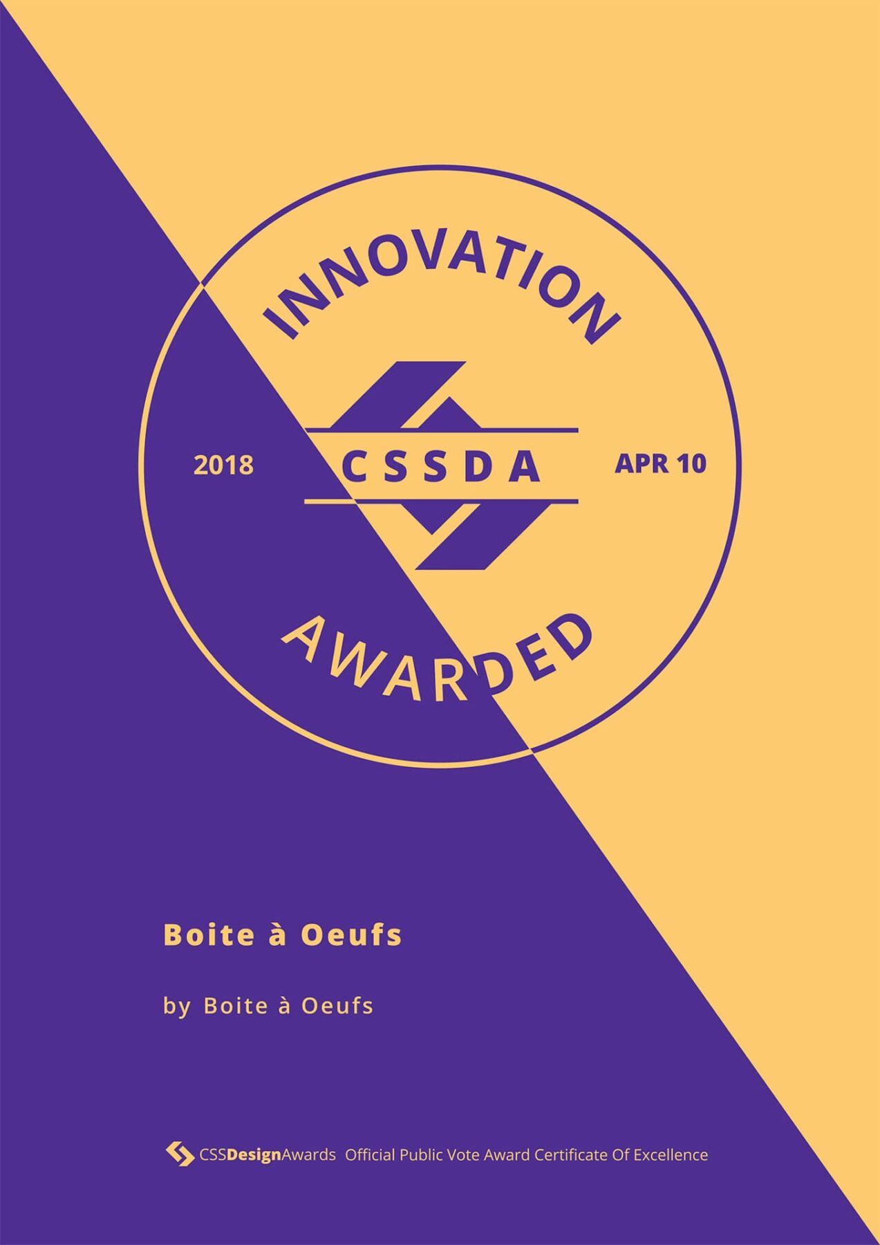 2018 04 10 CSSDA Boite a Oeufs Innovation - Boite à Oeufs récompensé