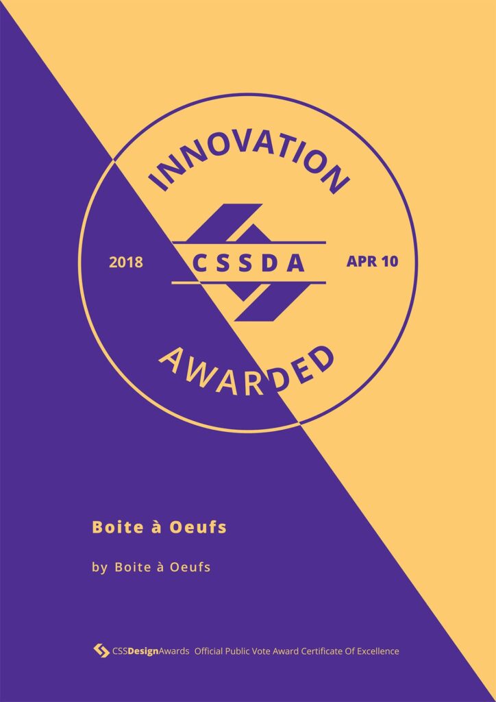 2018 04 10 CSSDA Boite a Oeufs Innovation - Boite à Oeufs récompensé