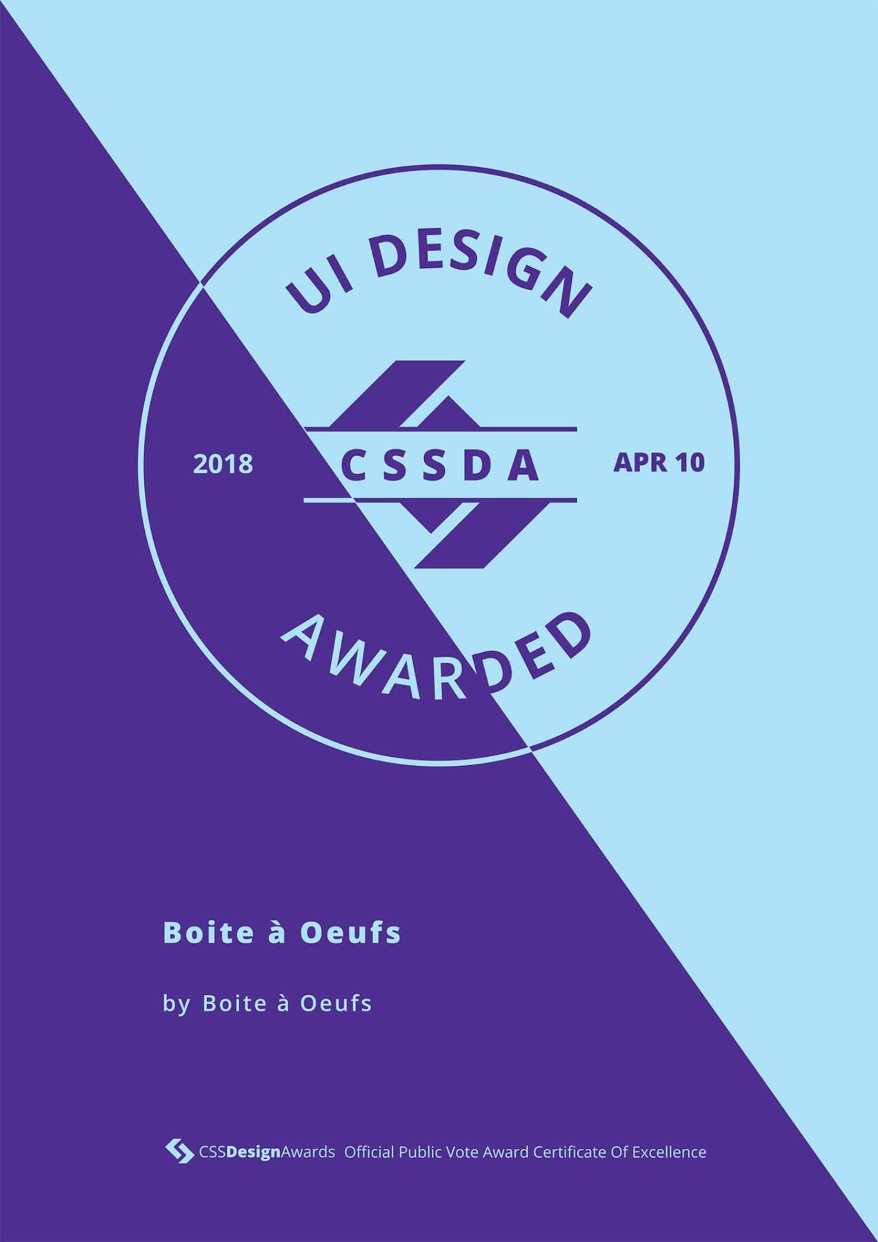 2018 04 10 CSSDA Boite a Oeufs UI - Boite à Oeufs récompensé
