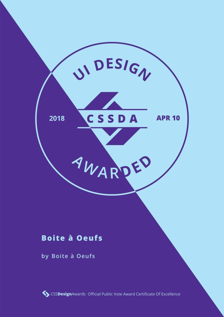 2018 04 10 CSSDA Boite a Oeufs UI - Boite à Oeufs récompensé
