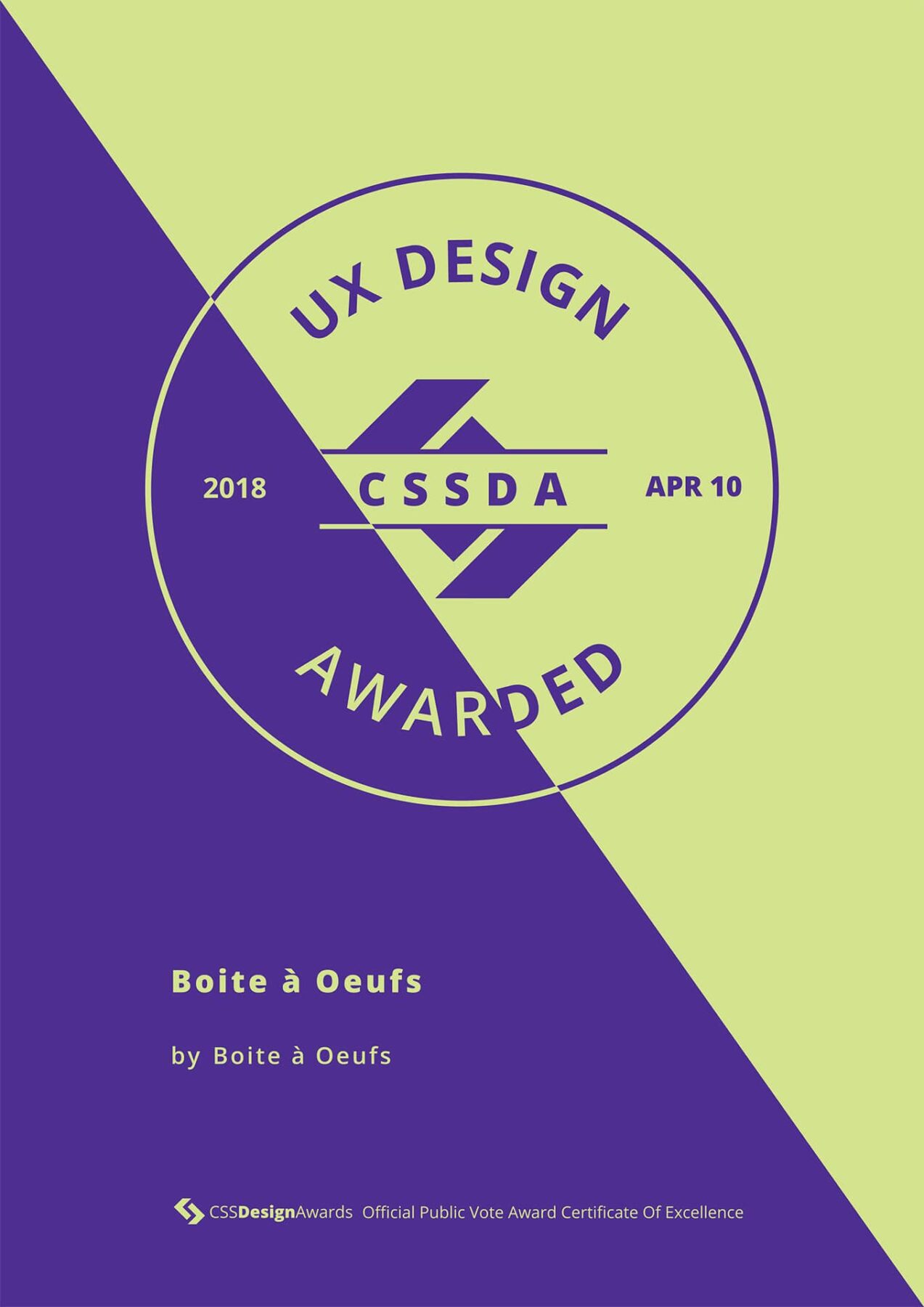 2018 04 10 CSSDA Boite a Oeufs UX - Boite à Oeufs récompensé
