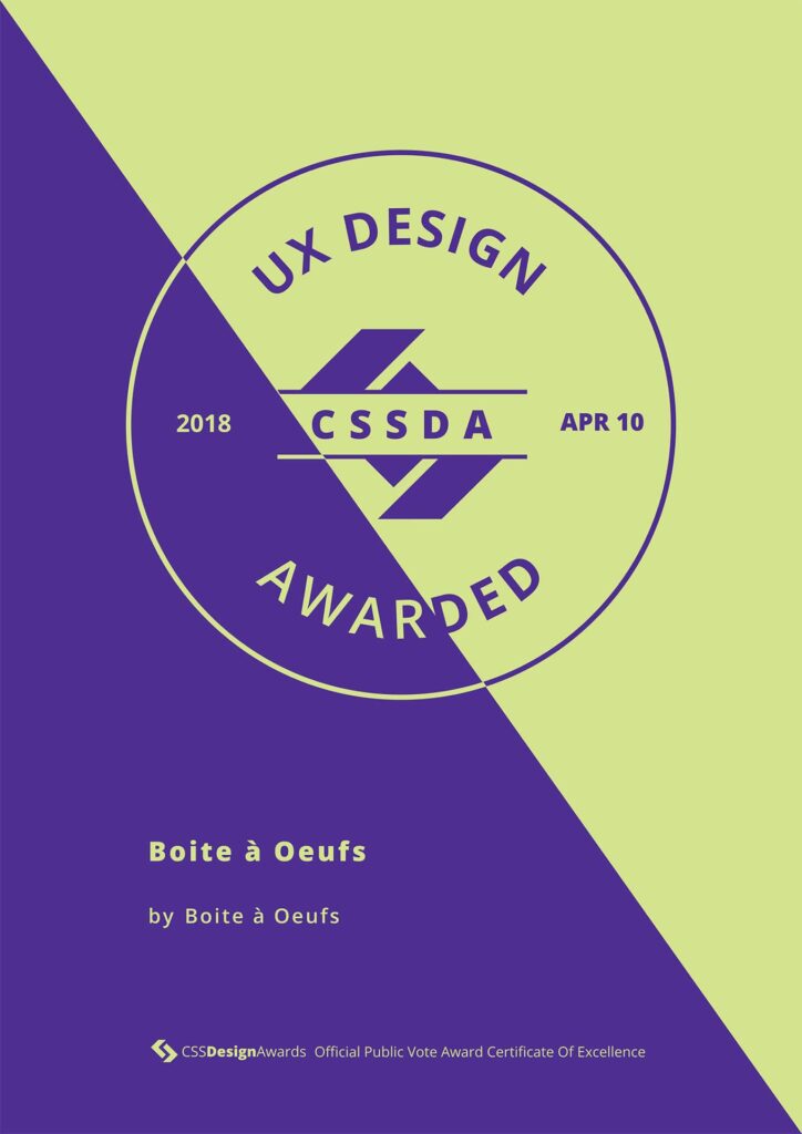 2018 04 10 CSSDA Boite a Oeufs UX - Boite à Oeufs récompensé