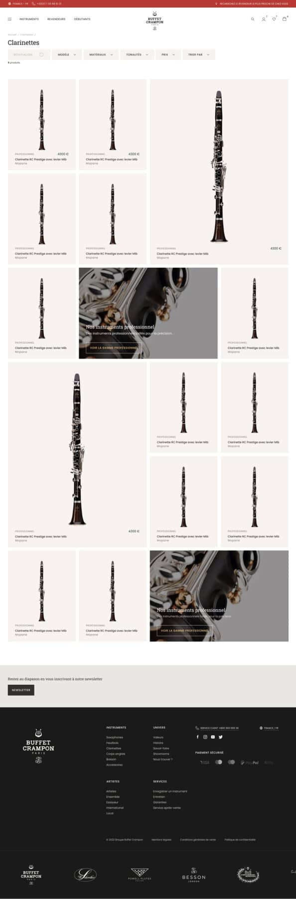 buffet crampon liste produits - Buffet Crampon