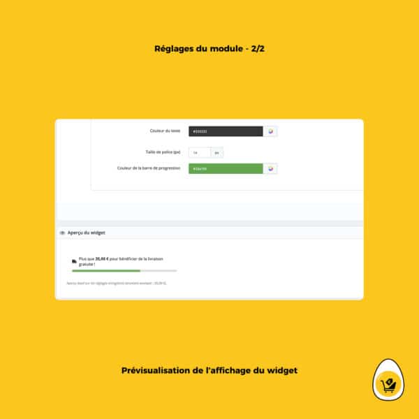 Montant avant livraison gratuite